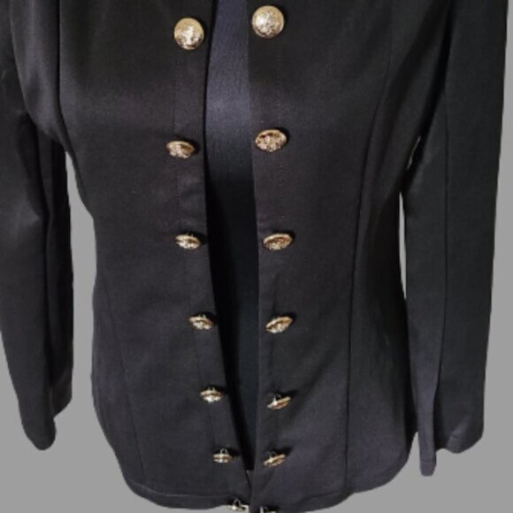 TRÏBE Black Military Style Jacket Coat Size Medium NWT - Picture 10 of 10